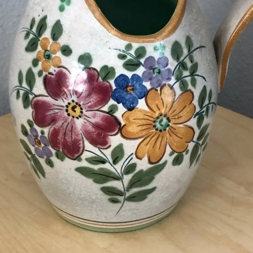 Vintage PZH Gouda Holland Hand Crafted Stoneware Pitcher - Rita Liunda Artist
